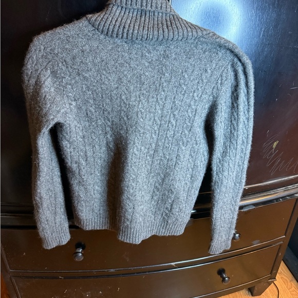 Cozy Gray 100% cashmere Cowl Neck Sweater - Picture 2 of 6